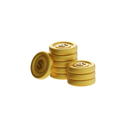 Pila de monedas  3D Icon