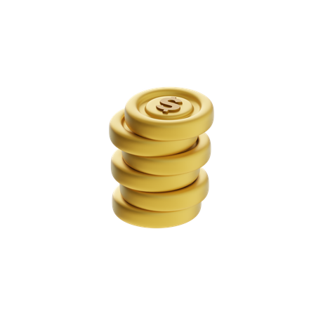 Pila de monedas  3D Icon