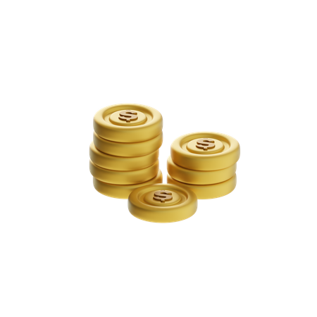 Pila de monedas  3D Icon