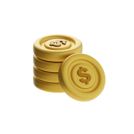 Pila de monedas  3D Icon