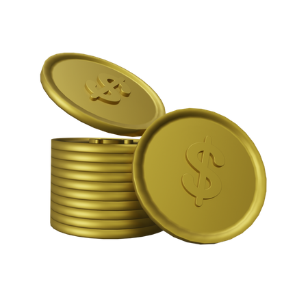 Pila de monedas  3D Illustration