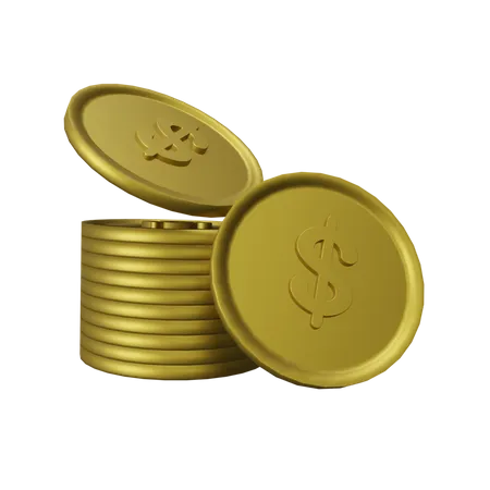 Pila de monedas  3D Illustration