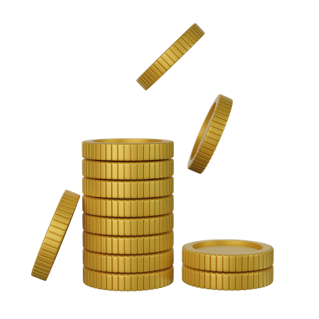 Pila de monedas  3D Icon