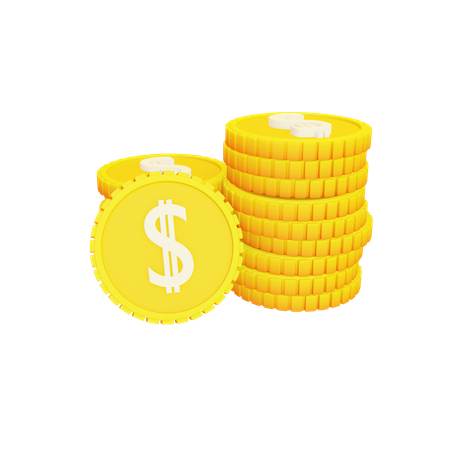 Pila de monedas  3D Icon