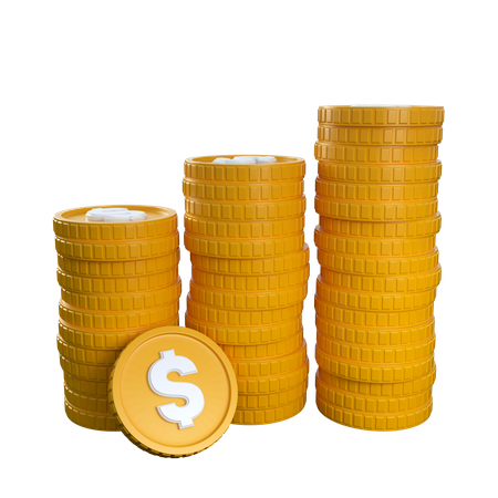 Pila de monedas  3D Icon