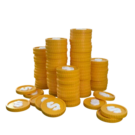 Pila de monedas  3D Icon