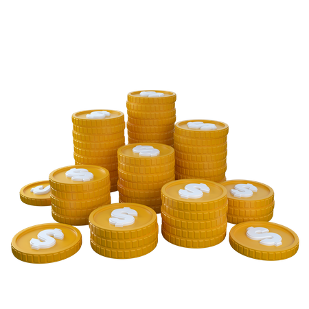 Pila de monedas  3D Icon