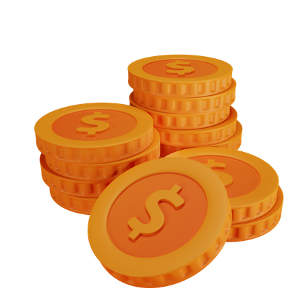 Pila de monedas  3D Icon