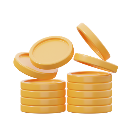 Pila de monedas  3D Icon