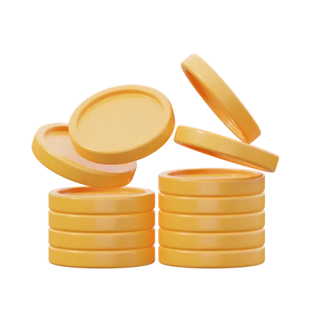 Pila de monedas  3D Icon