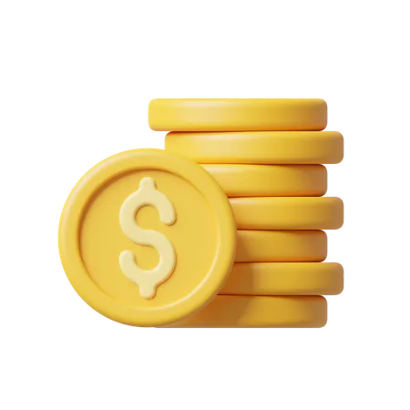 Pila de monedas  3D Icon