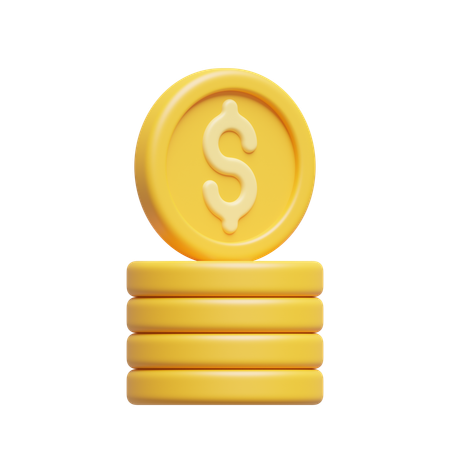 Pila de monedas  3D Icon