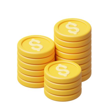 Pila de monedas  3D Icon