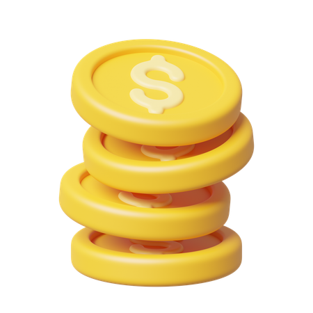 Pila de monedas  3D Icon