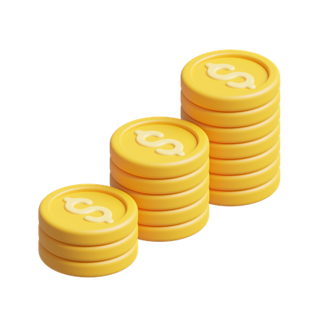 Pila de monedas  3D Icon