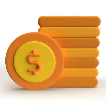 Pila de monedas  3D Icon