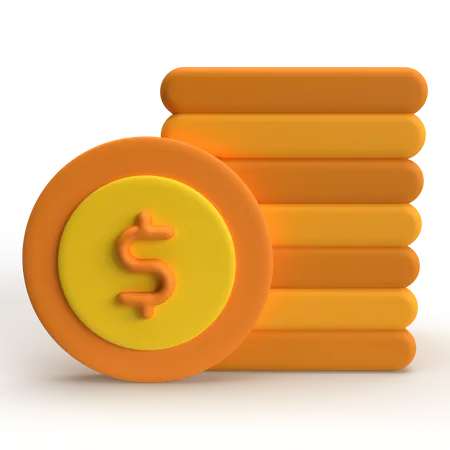 Pila de monedas  3D Icon