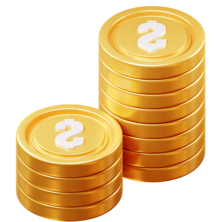 Pila de monedas  3D Icon