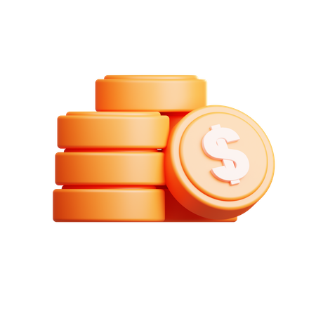 Pila de monedas  3D Icon