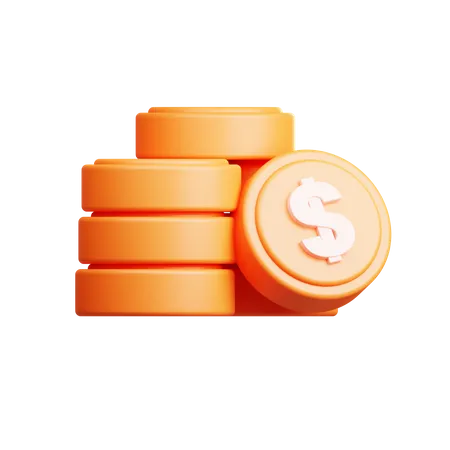 Pila de monedas  3D Icon