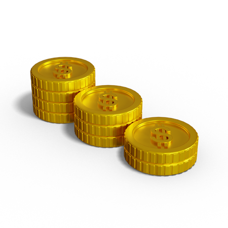 Pila de monedas de un dólar  3D Illustration