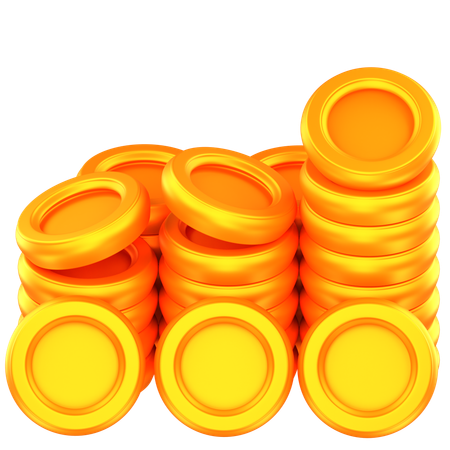 Pila de monedas de oro  3D Icon