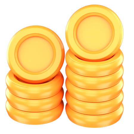 Pila de monedas de oro  3D Icon