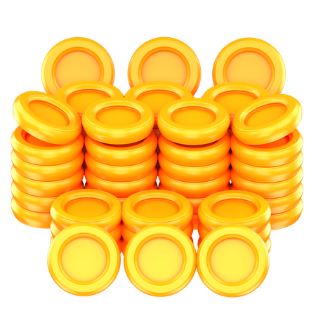 Pila de monedas de oro  3D Icon