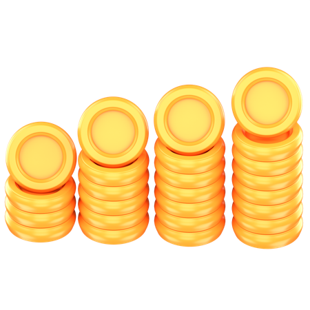 Pila de monedas de oro  3D Icon