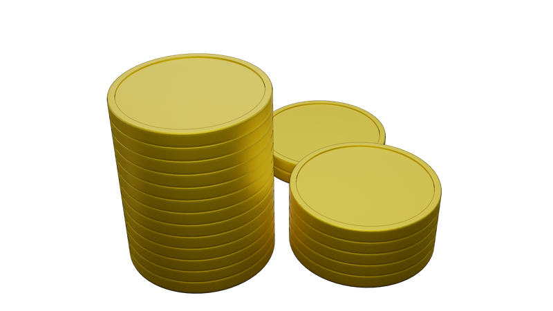 Pila de monedas de oro  3D Illustration