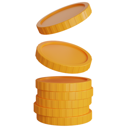 Pila de monedas de oro  3D Icon