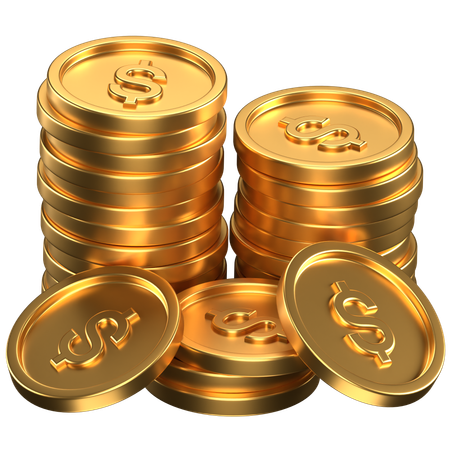 Pila de monedas de oro  3D Icon