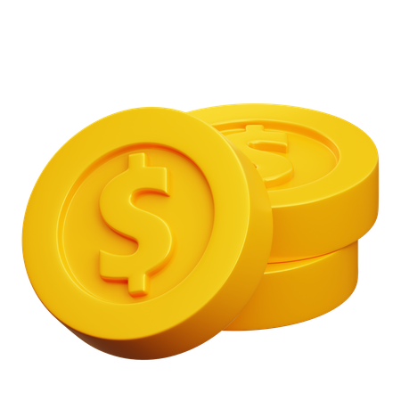 Pila de monedas de dólar  3D Icon