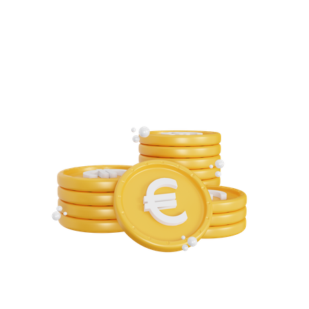 Pila de monedas de euro  3D Icon