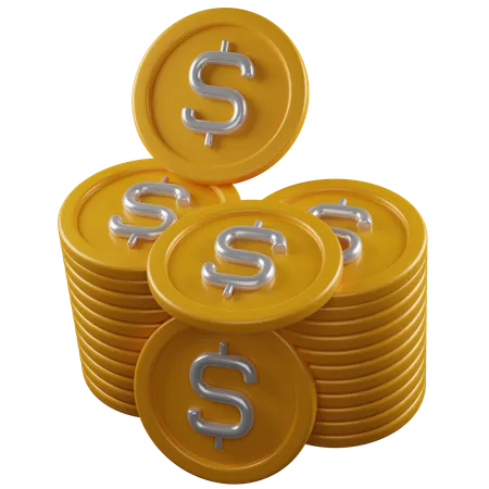 Pila de monedas de finanzas  3D Icon