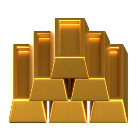 Pila de oro  3D Icon