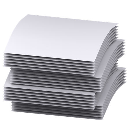 Pila de papel  3D Icon