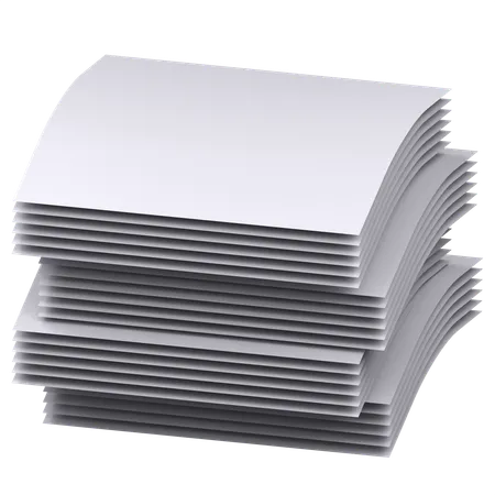 Pila de papel  3D Icon