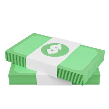 Pila de paquetes de dólares  3D Icon