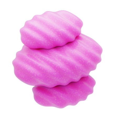 Pila de piedras onduladas de resina plástica de color rosa  3D Icon