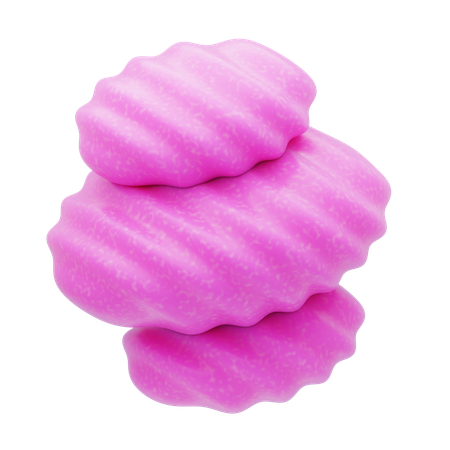 Pila de piedras onduladas de resina plástica de color rosa  3D Icon