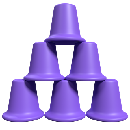 Pila de tazas  3D Icon