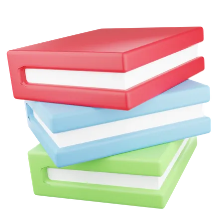 Pila de tres libros  3D Icon