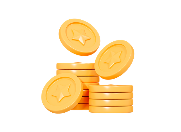 Apilar monedas  3D Icon