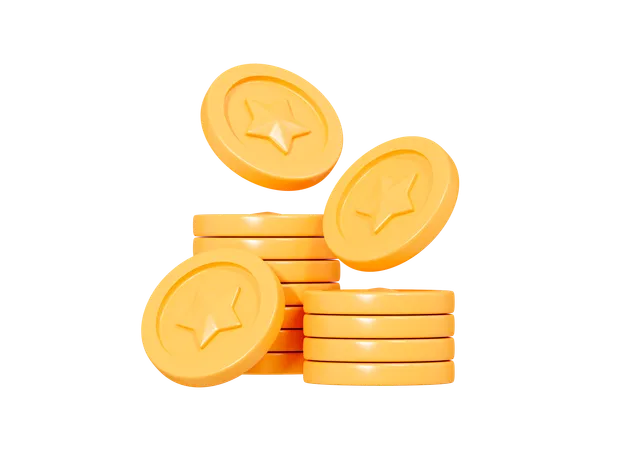 Apilar monedas  3D Icon