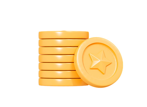 Apilar monedas  3D Icon