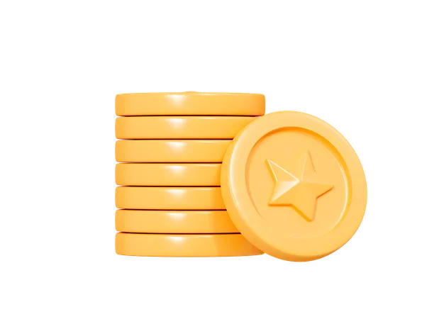 Apilar monedas  3D Icon