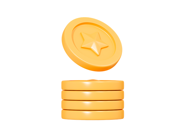 Apilar monedas  3D Icon