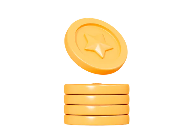 Apilar monedas  3D Icon