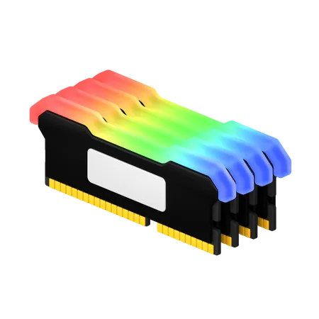 Pila de ram rgb  3D Icon